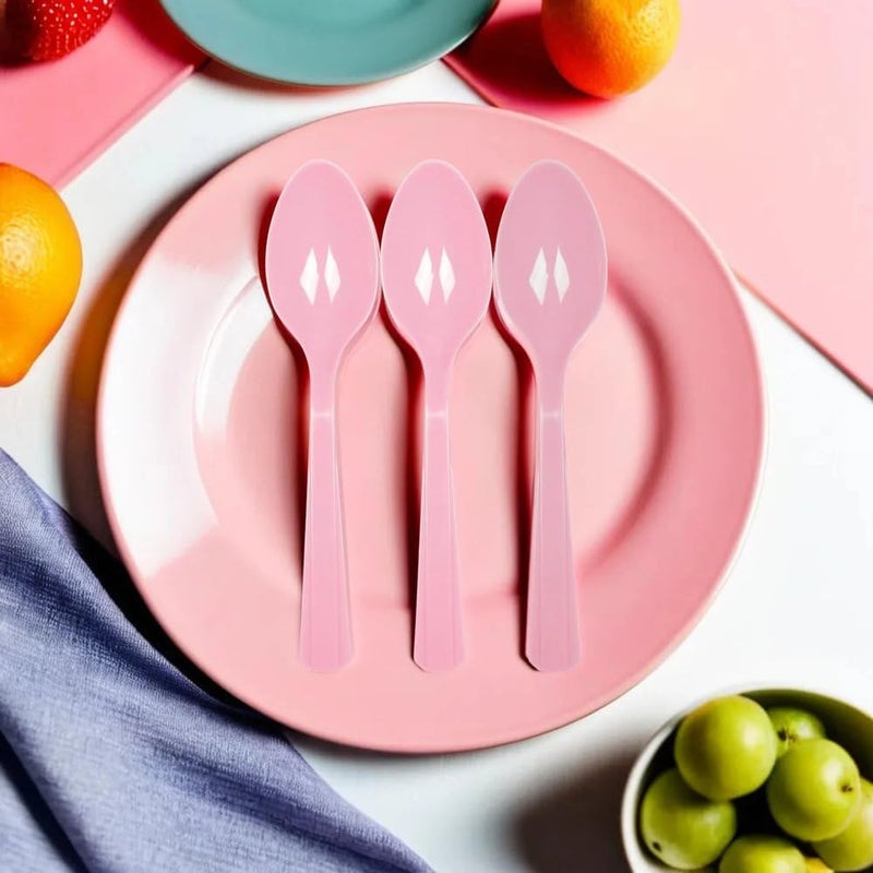 Amscan Vibrant New Pink Plastic Spoons (Pack Of 20) - Eco-Friendly, Durable & Eye-catching, Perfect For Parties & Events - Image 3